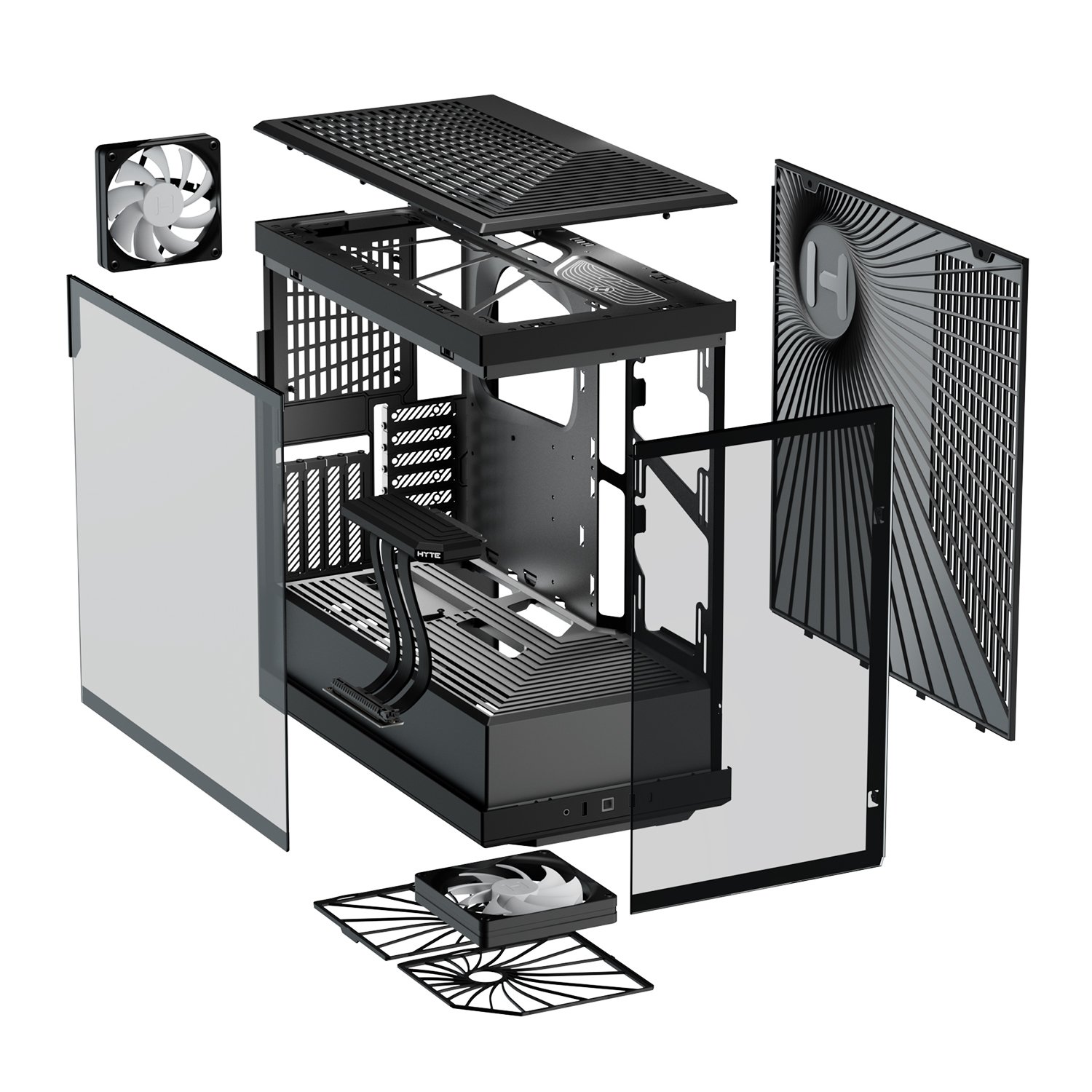 HYTE Y40 Mainstream Vertical GPU Case ATX Mid Tower Gaming Case with PCI  Express 4.0 x 16 Riser Cable Included, Black